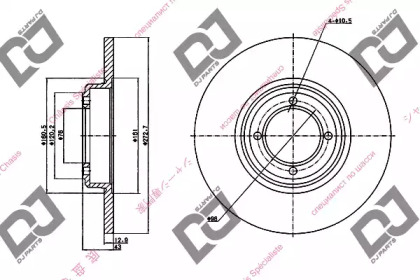 Тормозной диск DJ PARTS BD1186